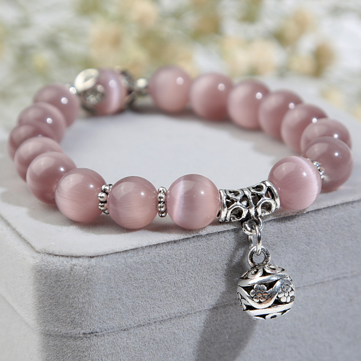 Bracelets perles opale naturelle: Mode cristal femmes